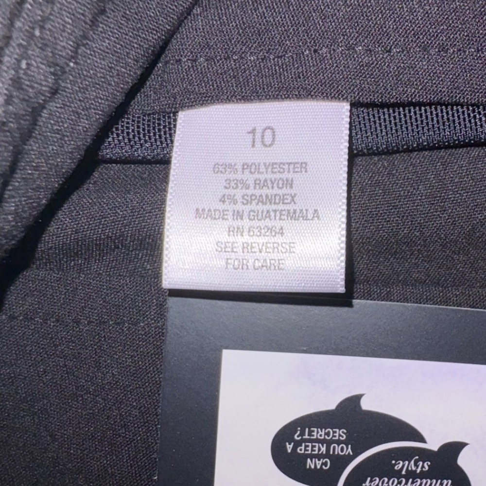 Dressbarn SecretAgent Collection Black Tummy Control Straight Leg Pant SZ 10 NWT - Picture 5 of 7